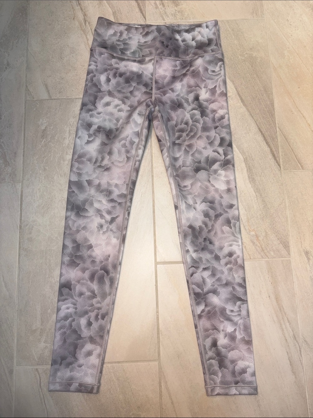 Athleta Girls (Size XL/14)  High-Waist Girls Gray/PinkFloral Print Leggings